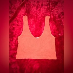 Ribbed v neck tank top